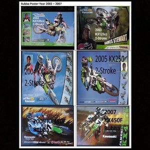 NEW James Bubba Stewart Factory Posters from 2002 to 2007 Kawasaki 2 stroke